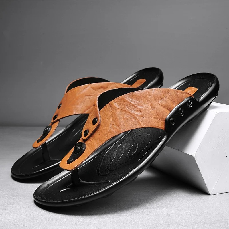Arvento Italian Leather Slides