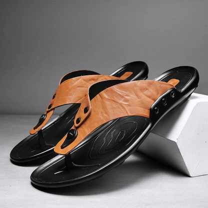 Arvento Italian Leather Slides