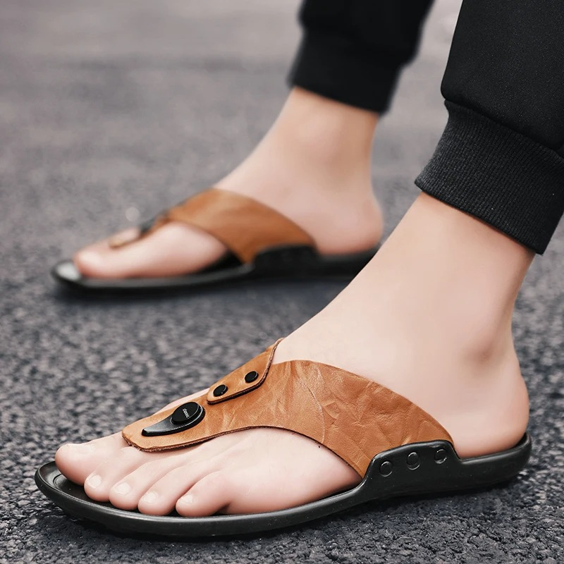 Arvento Italian Leather Slides