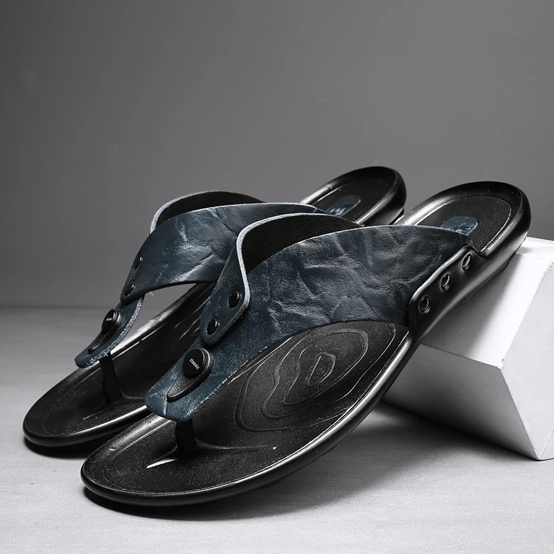 Arvento Italian Leather Slides
