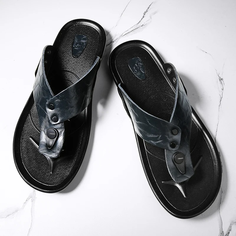 Arvento Italian Leather Slides