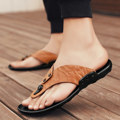Arvento Italian Leather Slides