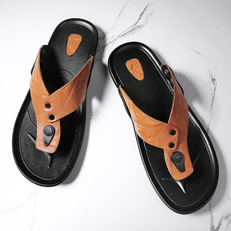 Arvento Italian Leather Slides